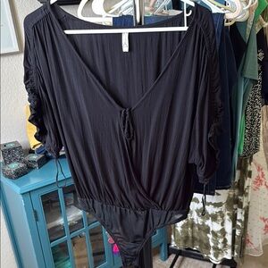 Intimately FREE PEOPLE Black Bodysuit Top Size Small